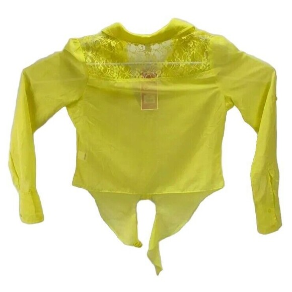 Candie's Yellow Tie-Front Button-Down Top Blouse Women's Size XS   NWT - Picture 6 of 10